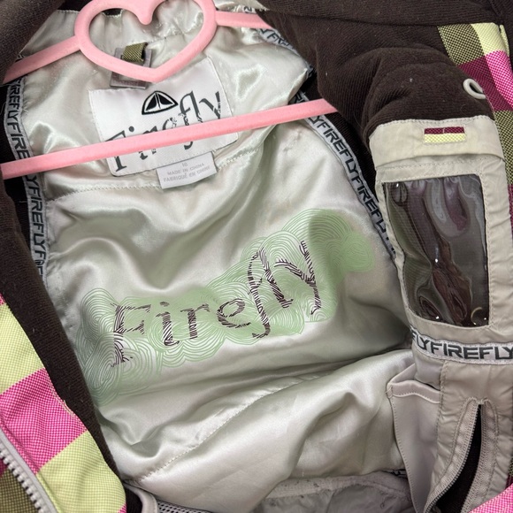 Firefly coat winter ski snowboard plaid green pink warm outdoor snow waterproof - Picture 4 of 6